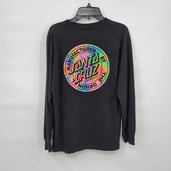 Santa Cruz Men Black Big Logo Long Sleeve Graphic Tee Shirt Top Size Small - Picture 1 of 12